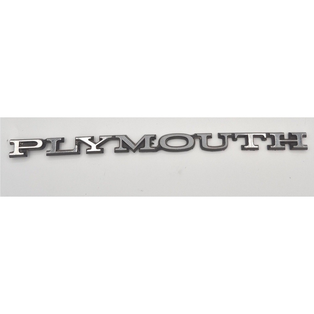 Vintage Plymouth PLYMOUTH Letters Plastic Chrome 1966 71 Mopar Hood Trunk Emblem